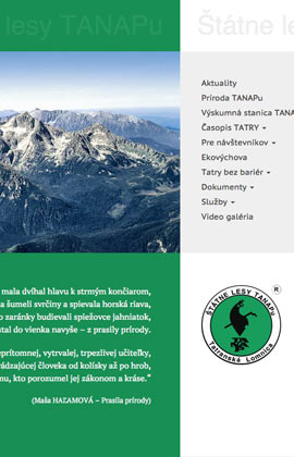 Lesy Tanap webová stránka